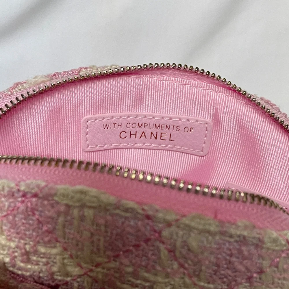 NEW CC Pink Tweed Crossbody Bag